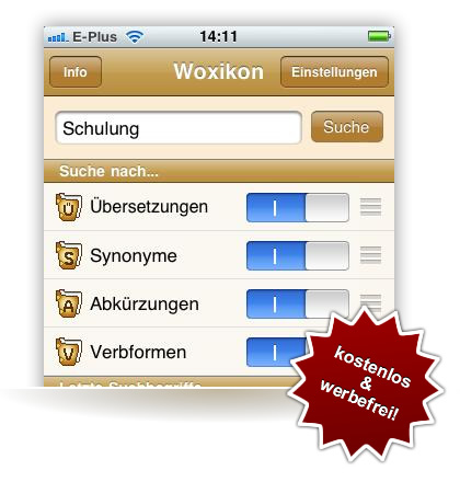Woxikon Wörterbuch-App